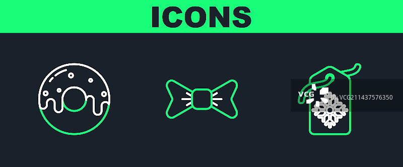 带有促销甜甜圈的价签图片素材