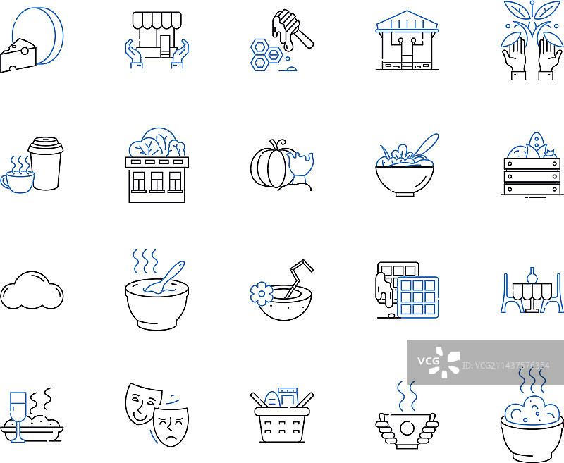 茶馆线条图标合集：草本伯爵茶图片素材