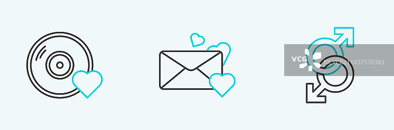 男性性别符号浪漫音乐线条图片素材