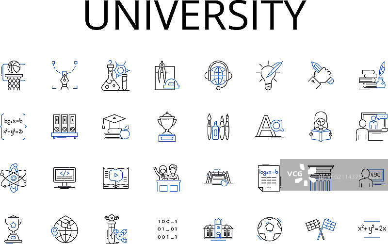 大学线性图标合集图片素材