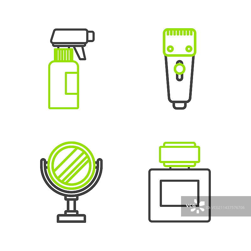 剃须后护理套装：圆形化妆镜图片素材