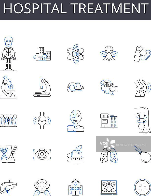 医院治疗系列线性图标图片素材
