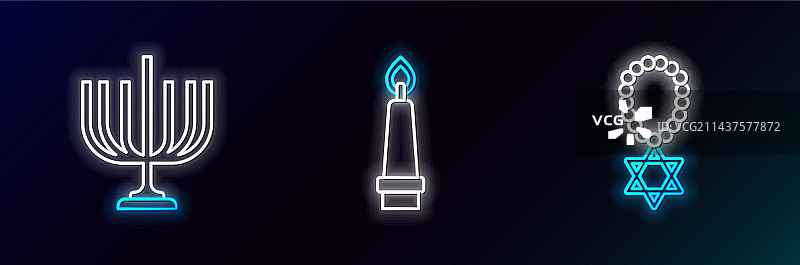 光明节链条上的大卫之星项链线条图片素材