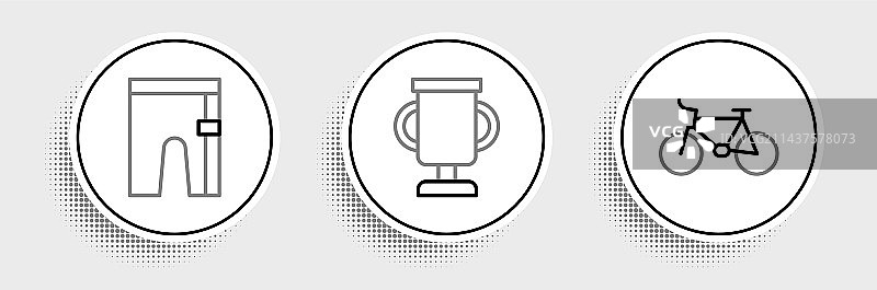 自行车短裤和奖杯图片素材