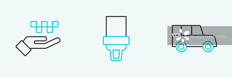 出租车和安全带图标图片素材