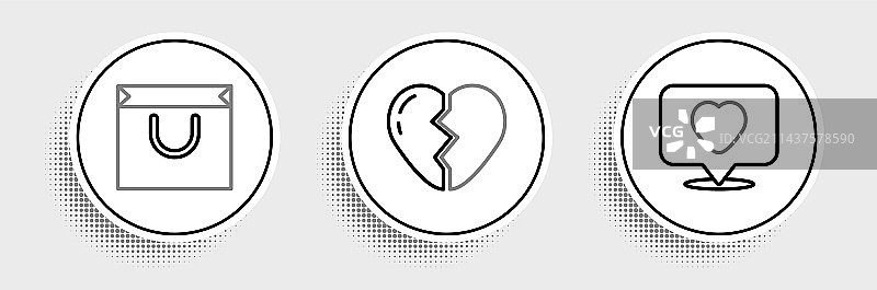 线条爱心购物袋图片素材