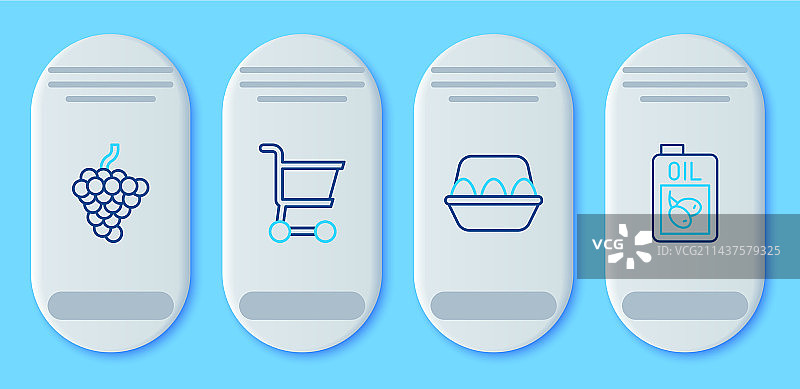 购物车、鸡蛋盒和葡萄图片素材