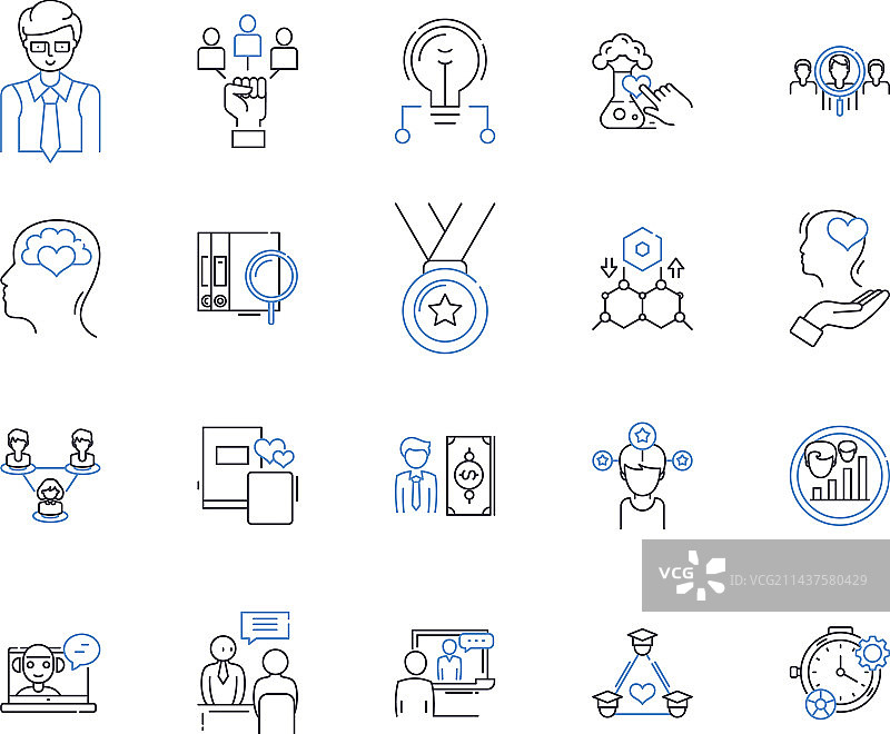 激励与灵感线性图标合集图片素材