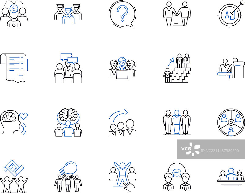 公司运营人员线性图标集合（隐形）图片素材