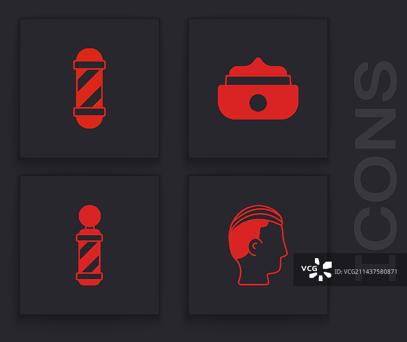 男士经典理发店发型设计图片素材