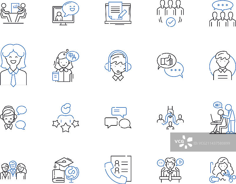 法律部门线性图标合集图片素材