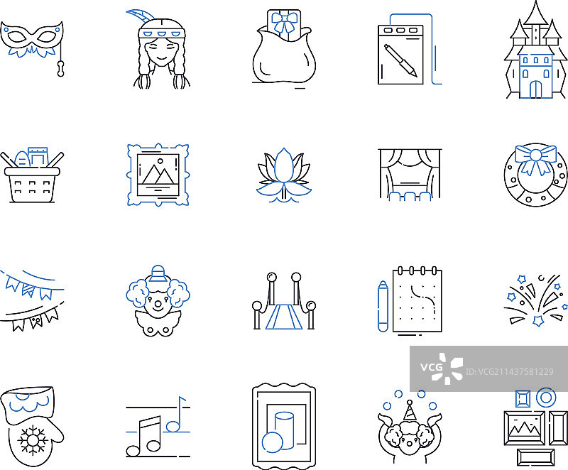 好奇探索线性图标合集图片素材