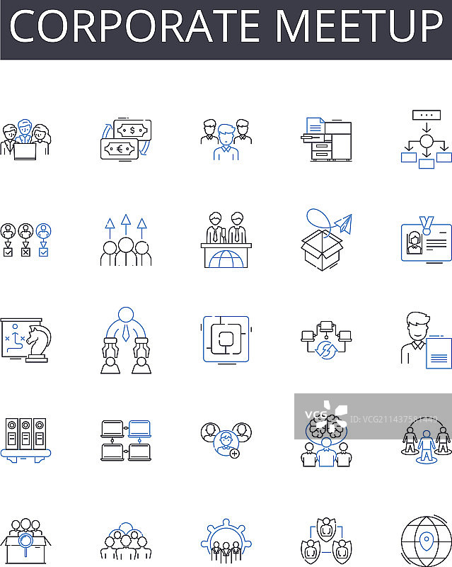 企业聚会线性图标商务素材图片素材