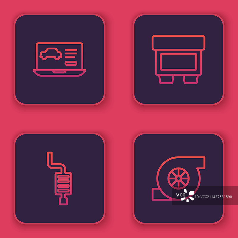 汽车消声器诊断线稿图片素材