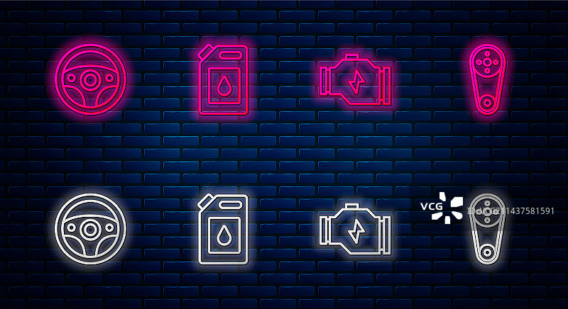 发动机机油罐与发动机检查图片素材