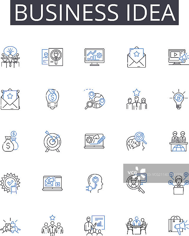 营销类商业创意线性图标合集图片素材