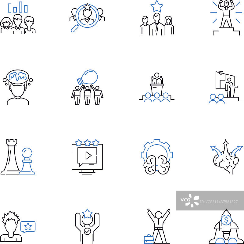 统治权线条图标合集图片素材