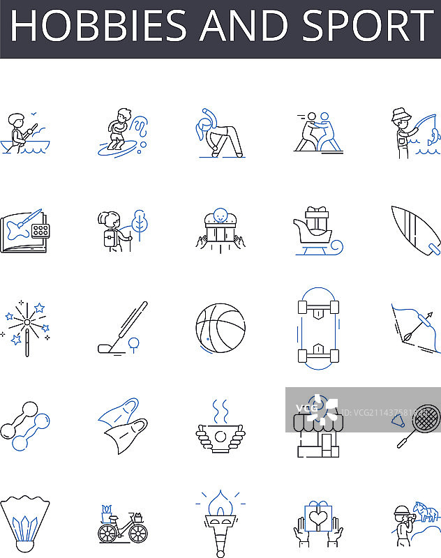 爱好与运动线条图标合集图片素材