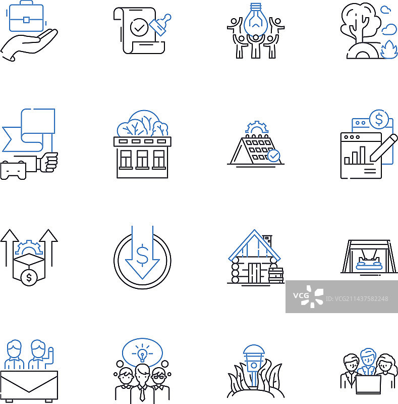 林业领域线条图标收集图片素材