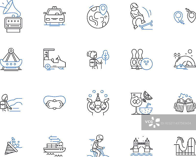 奥德赛旅行者线性图标合集图片素材