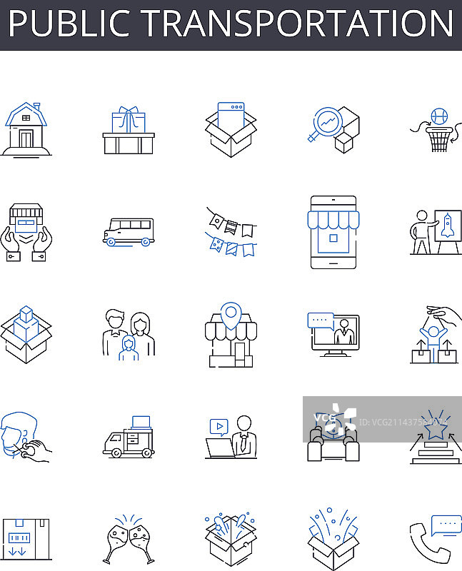 公共交通线路图标合集图片素材