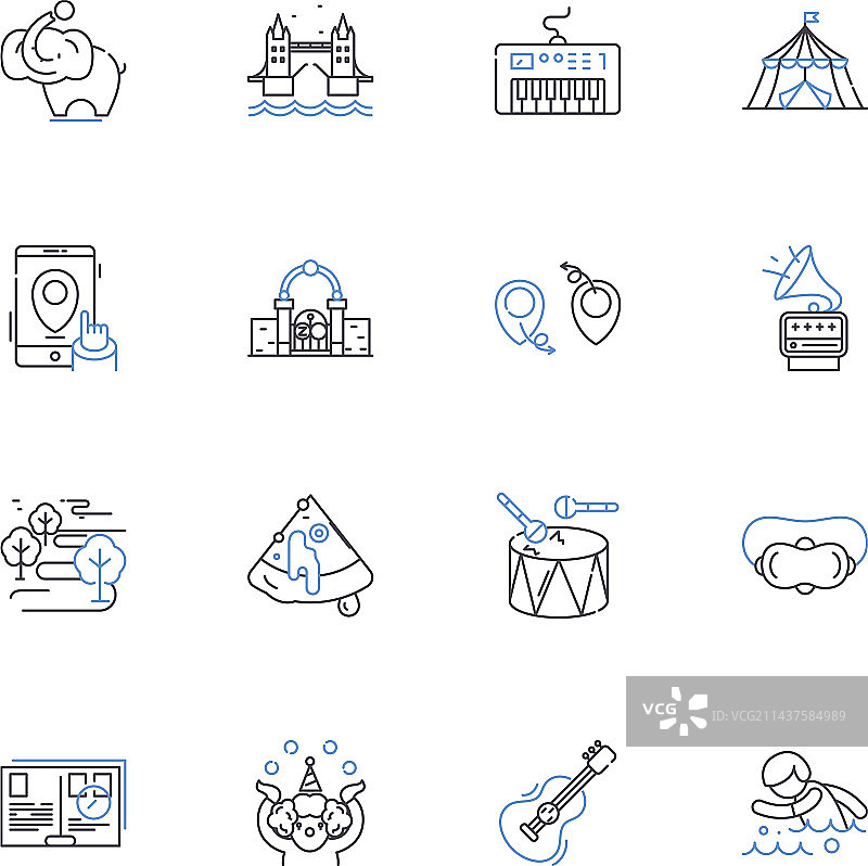 徒步旅行者线性图标图片素材