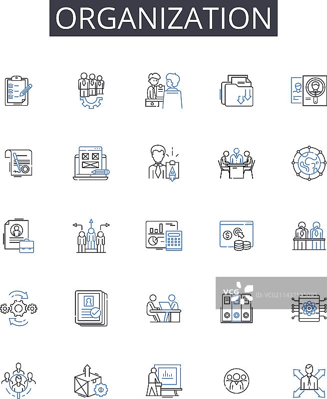 组织关系线性图标合集图片素材