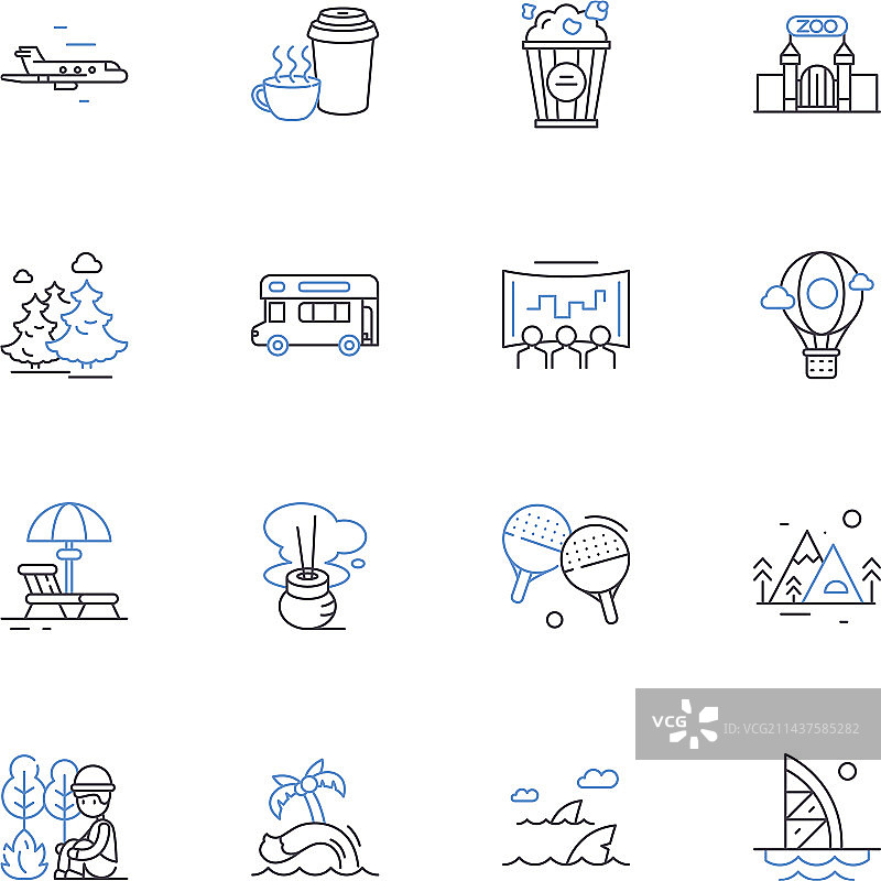 宁静放松的线条图标系列图片素材