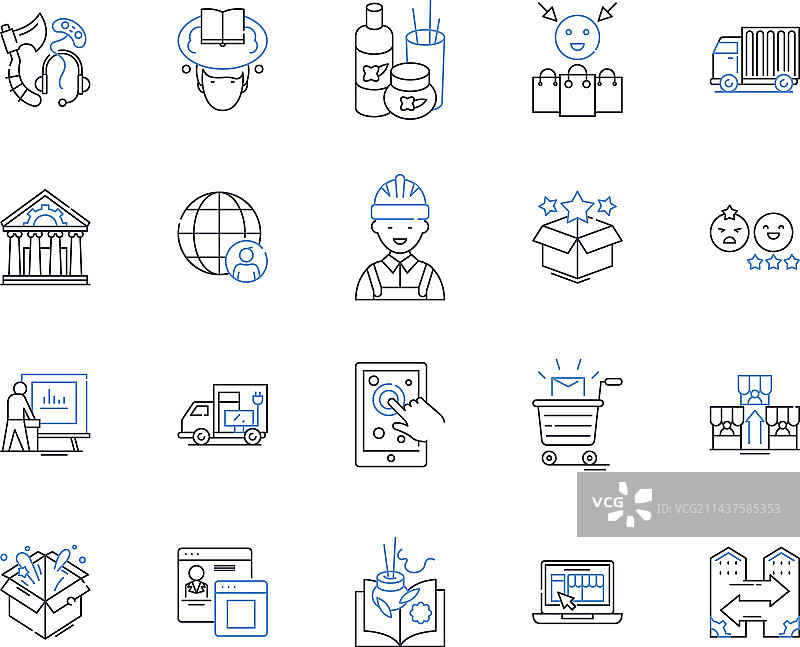 上流社会线性图标合集图片素材