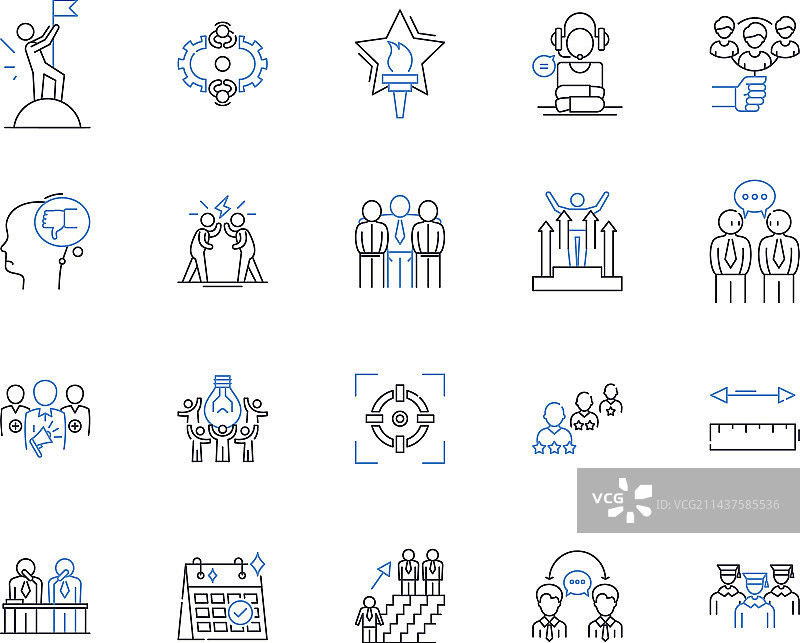 销售人员线性图标系列：说服力图片素材