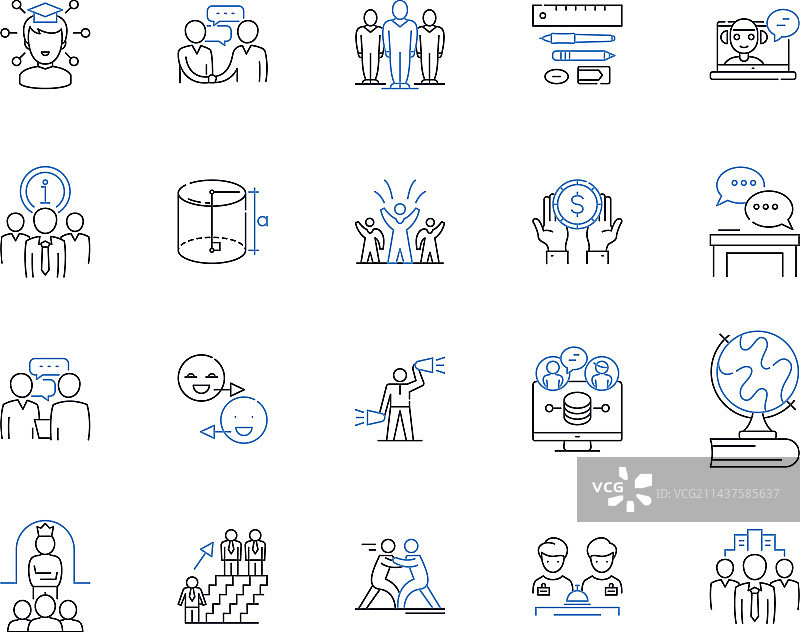 训练营和强化课程线性图标合集图片素材