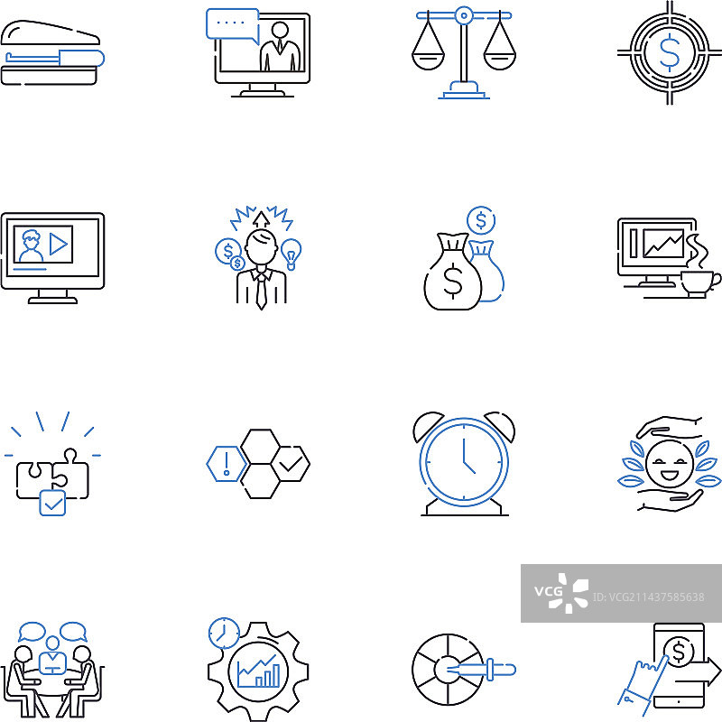 在线支付E-commerce线性图标合集图片素材