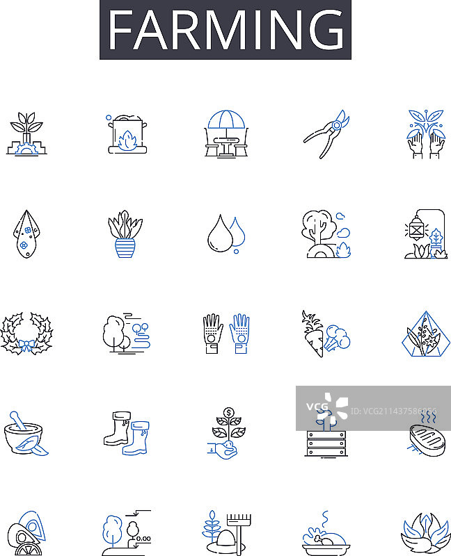 农业线性图标合集图片素材