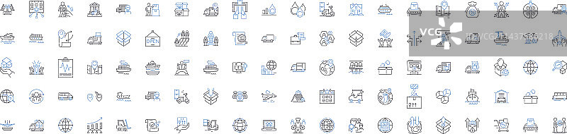 成功成就线性图标合集图片素材