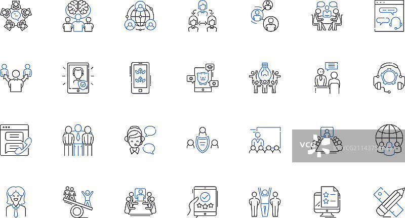 装配与会者线性图标合集图片素材