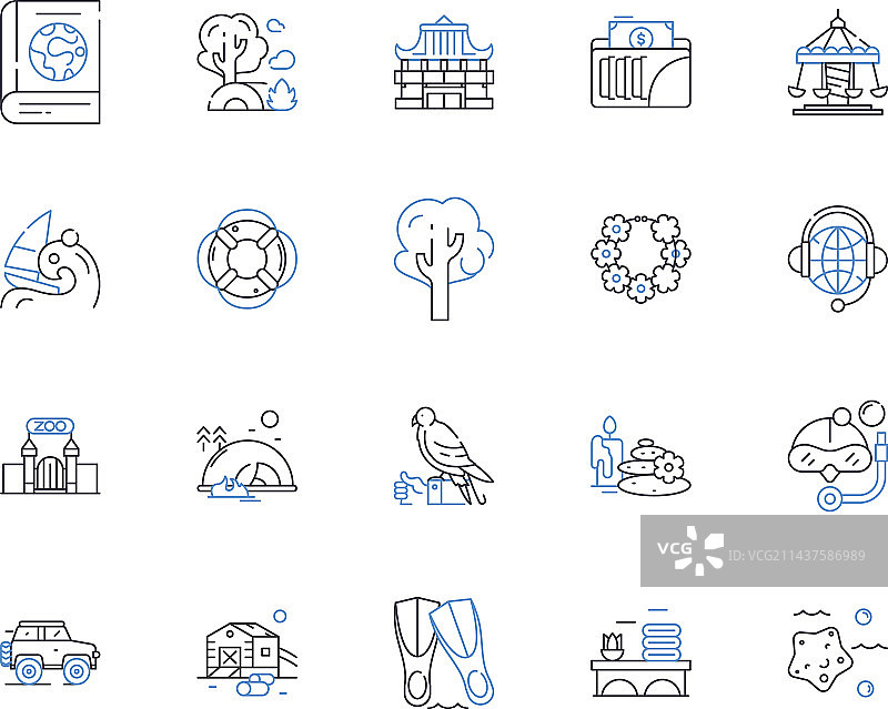 通道组织线性图标合集图片素材