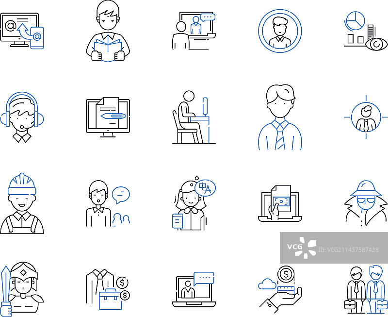 戏剧制作线性图标合集图片素材