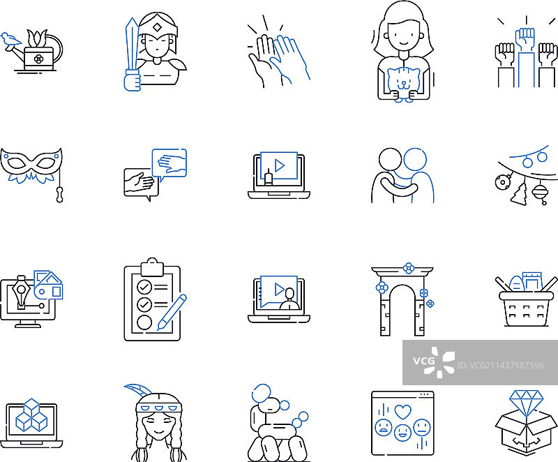 装置艺术线性图标合集图片素材