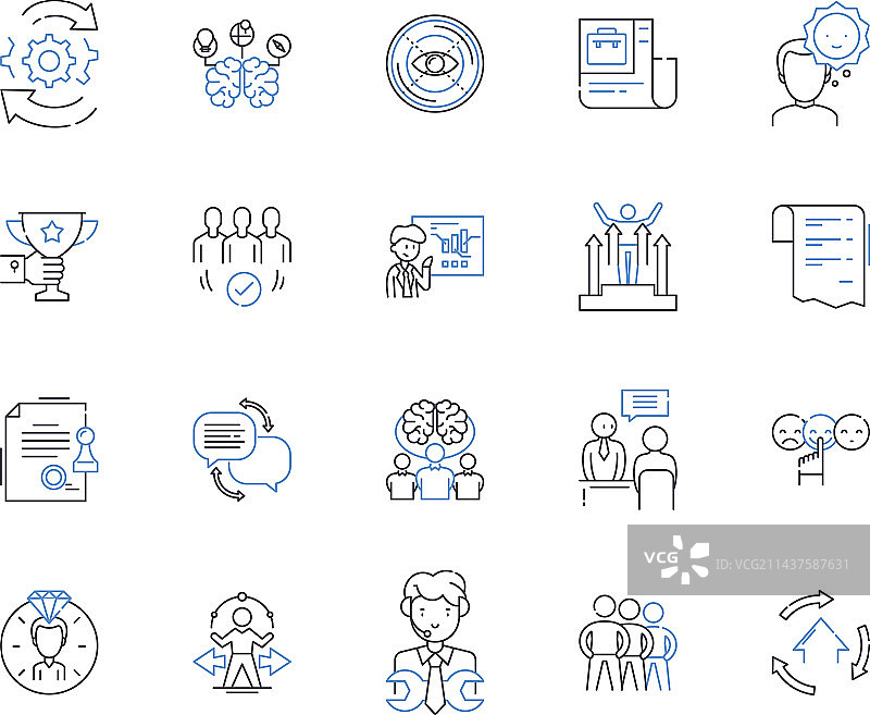 公司目标线性图标合集图片素材