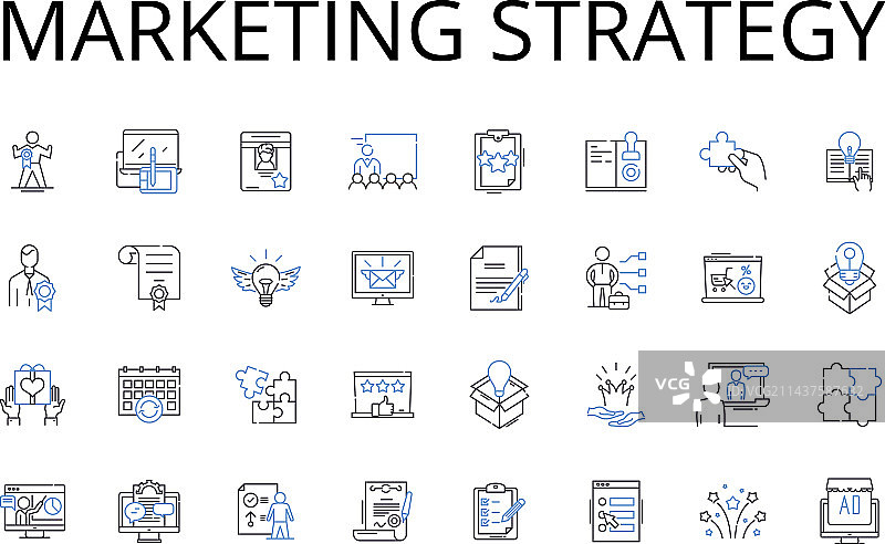 营销策略线性图标合集品牌图片素材