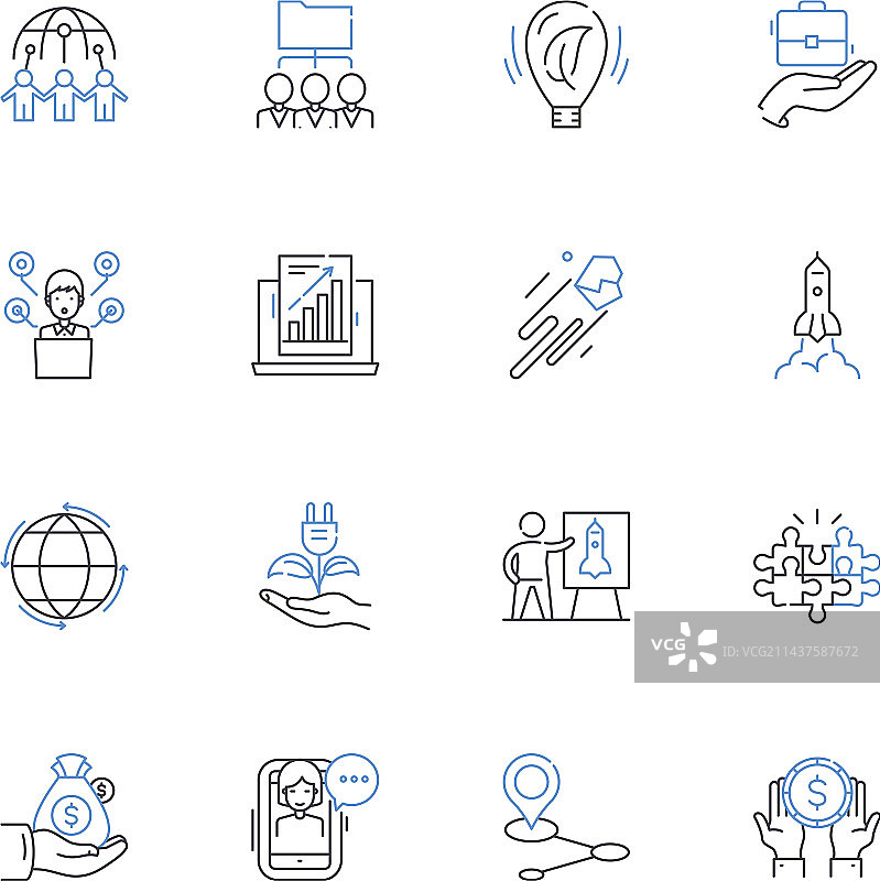 原创性线性图标集合图片素材