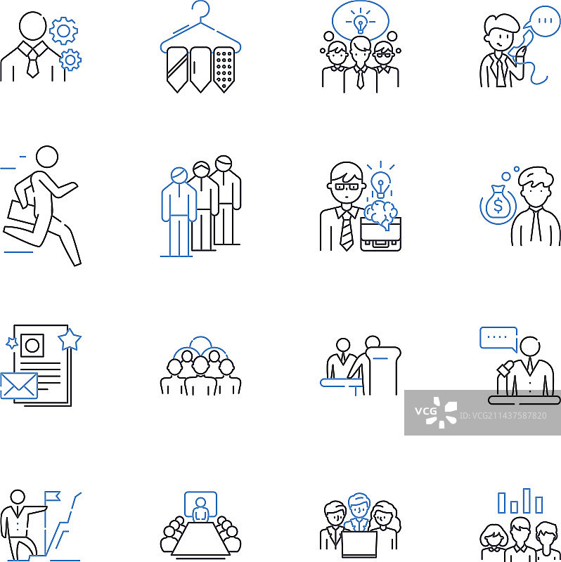 商业场所线性图标集合位置图片素材