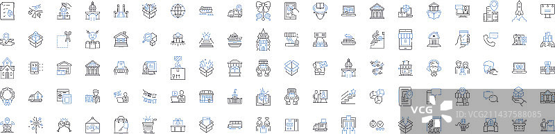 大众运输线性图标集地铁巴士图片素材