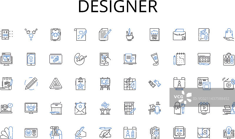 设计师经典定制线条图标合集图片素材