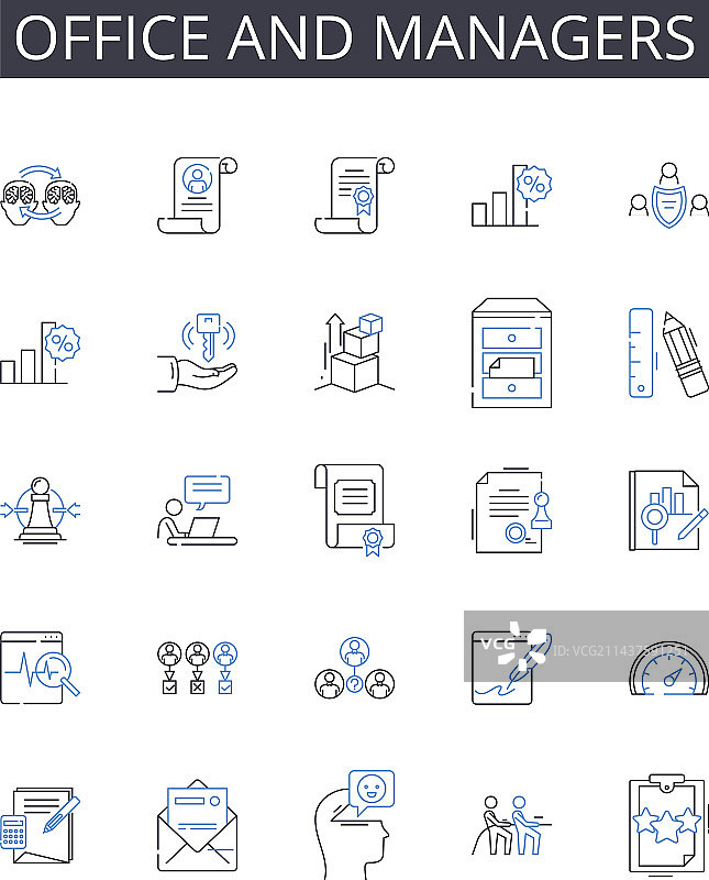 办公室与经理线条图标CEO系列图片素材