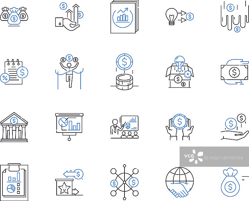 资本领域金融线条图标系列图片素材