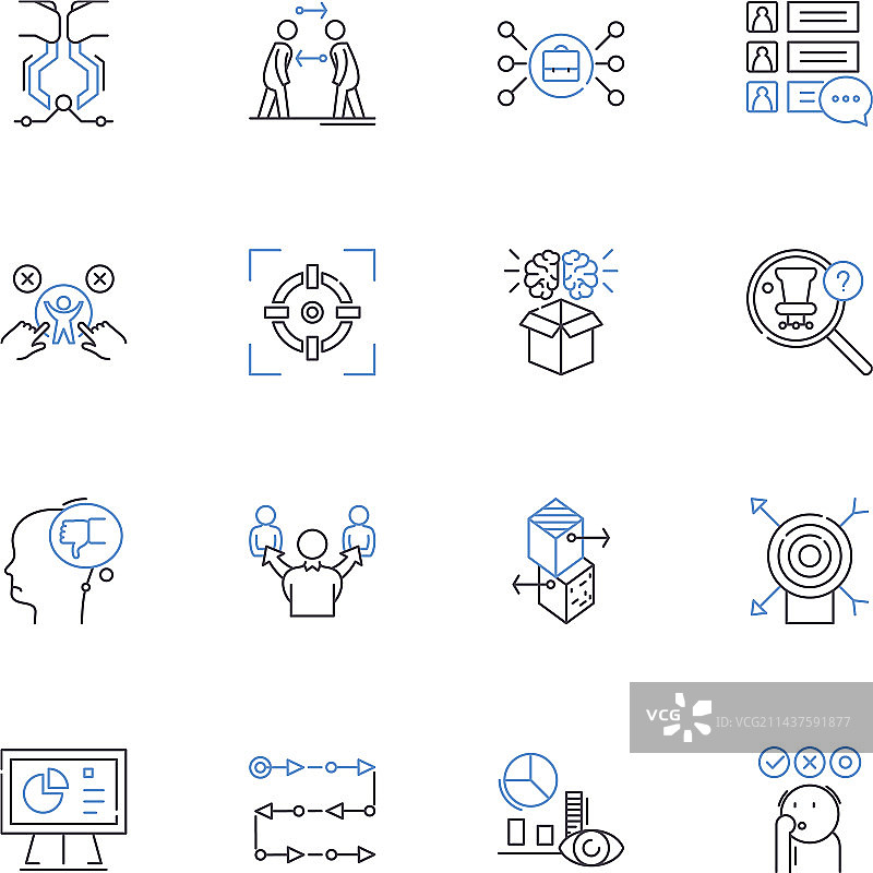 互连的纽带线条图标合集图片素材