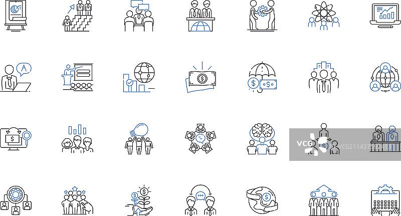 大陆交易所外汇线性图标合集图片素材