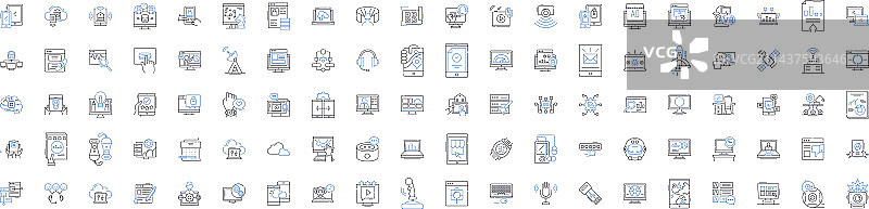 人工智能科技线性图标合集：机器人图片素材