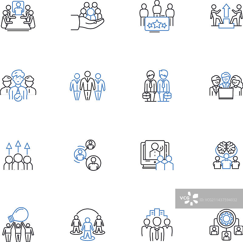 行政团队线性图标合集图片素材